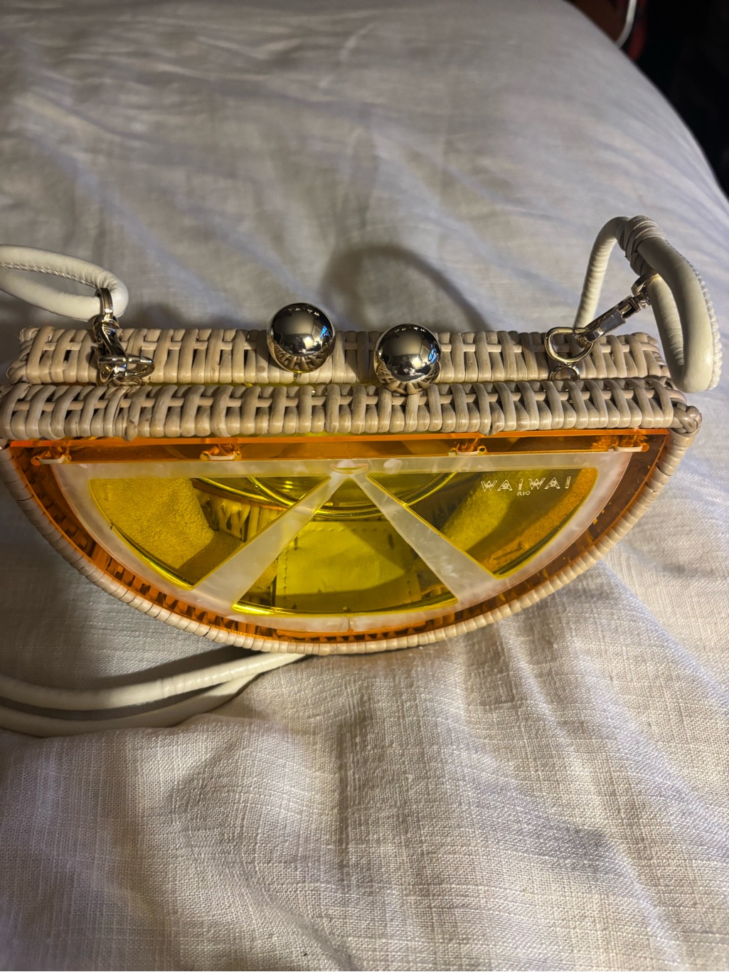 Wai Wai Rio Oranage Semi-Circle Crossbody Bag